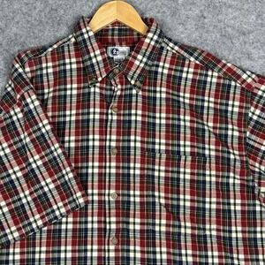 Arizona Jeans Co Short Sleeve Button Down Shirt Mens XL Red PLaid